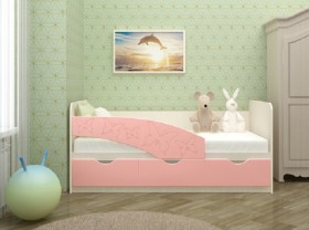 Кровать Бабочки 1,6м (Розовый металлик) в Артёмовске - artyomovsk.katalogmebeli.com | фото