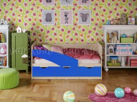Кровать Бабочки 2,0м (Синий матовый) в Артёмовске - artyomovsk.katalogmebeli.com | фото