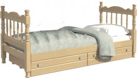 Кровать одинарная Аленка из массива сосны 800*1890 Сосна в Артёмовске - artyomovsk.katalogmebeli.com | фото